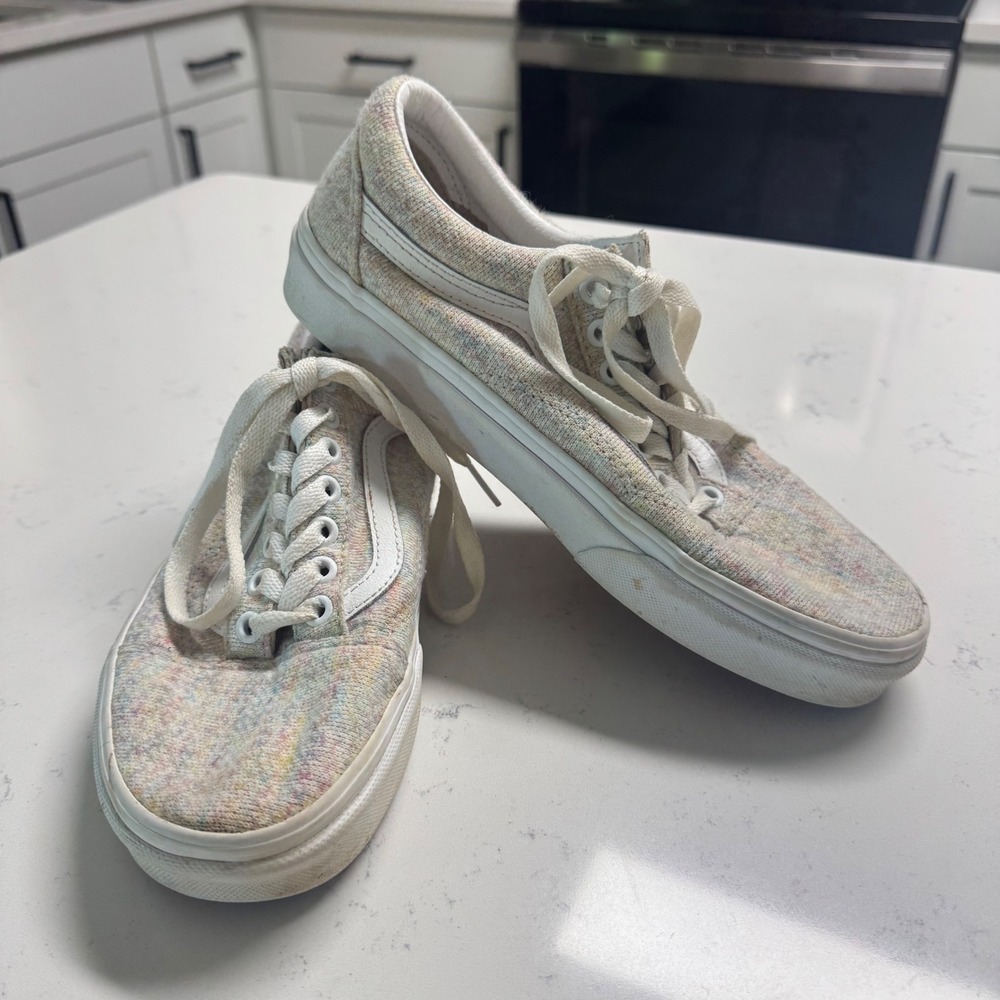 Vans Old Skool Sneakers Womens 8 Multi Color Jersey Knit Low Top Shoes 500714